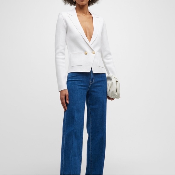 L'Agence Sofia White Knit Blazer NWOT - Picture 6 of 12
